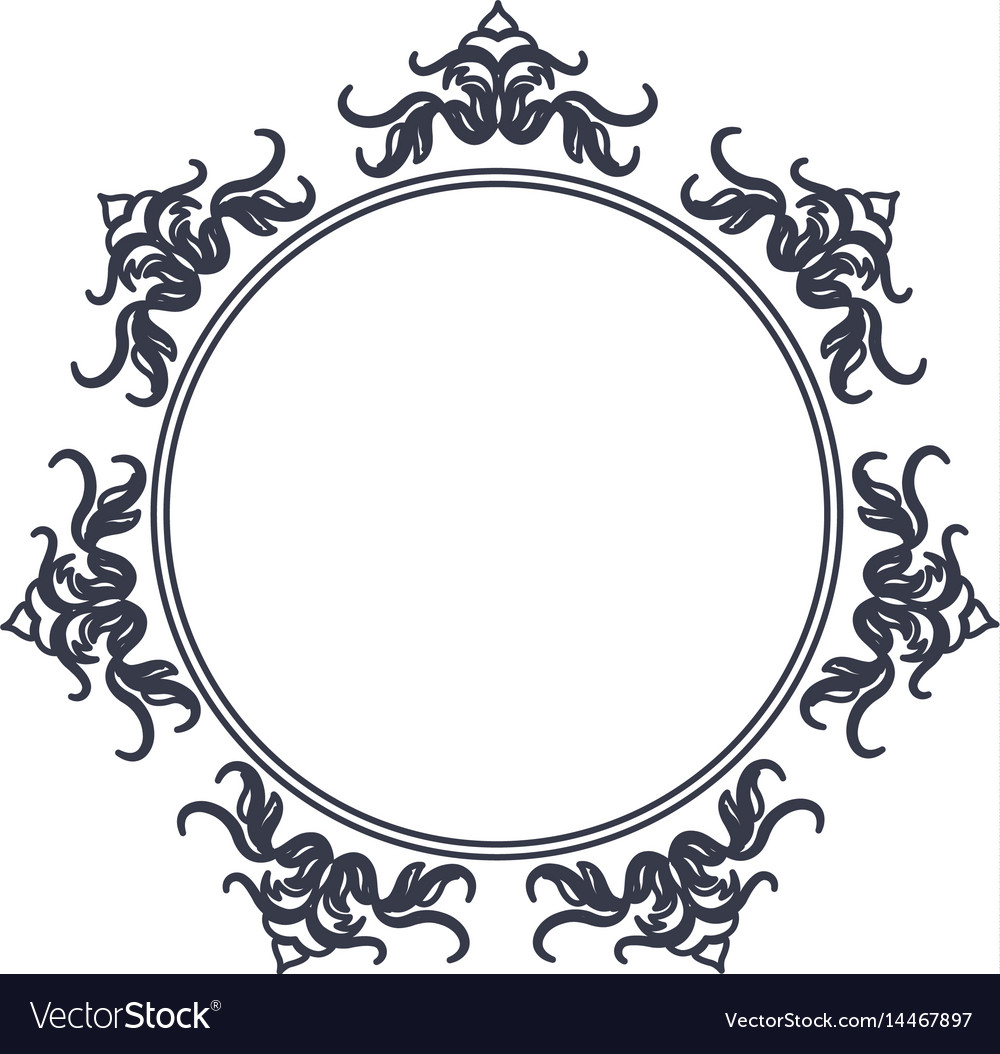 Round decorative frame flourish calligraphy Vector Image