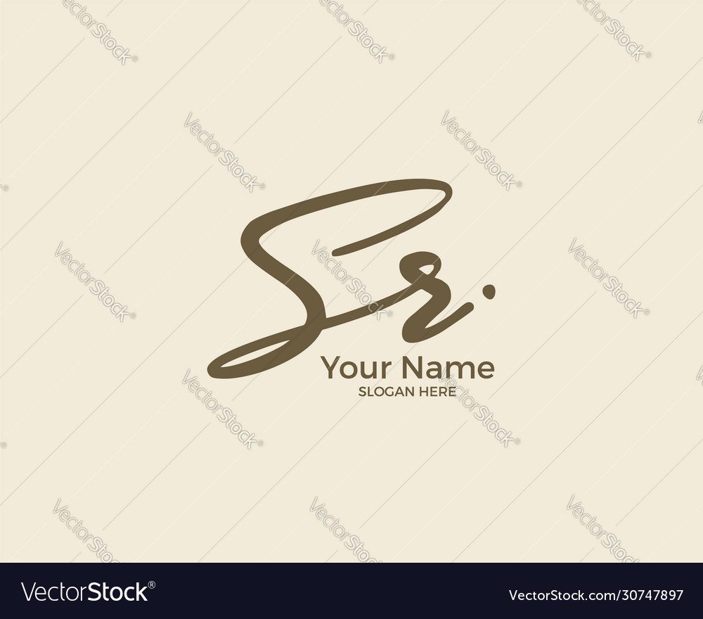 S r sr initial logo signature handwriting