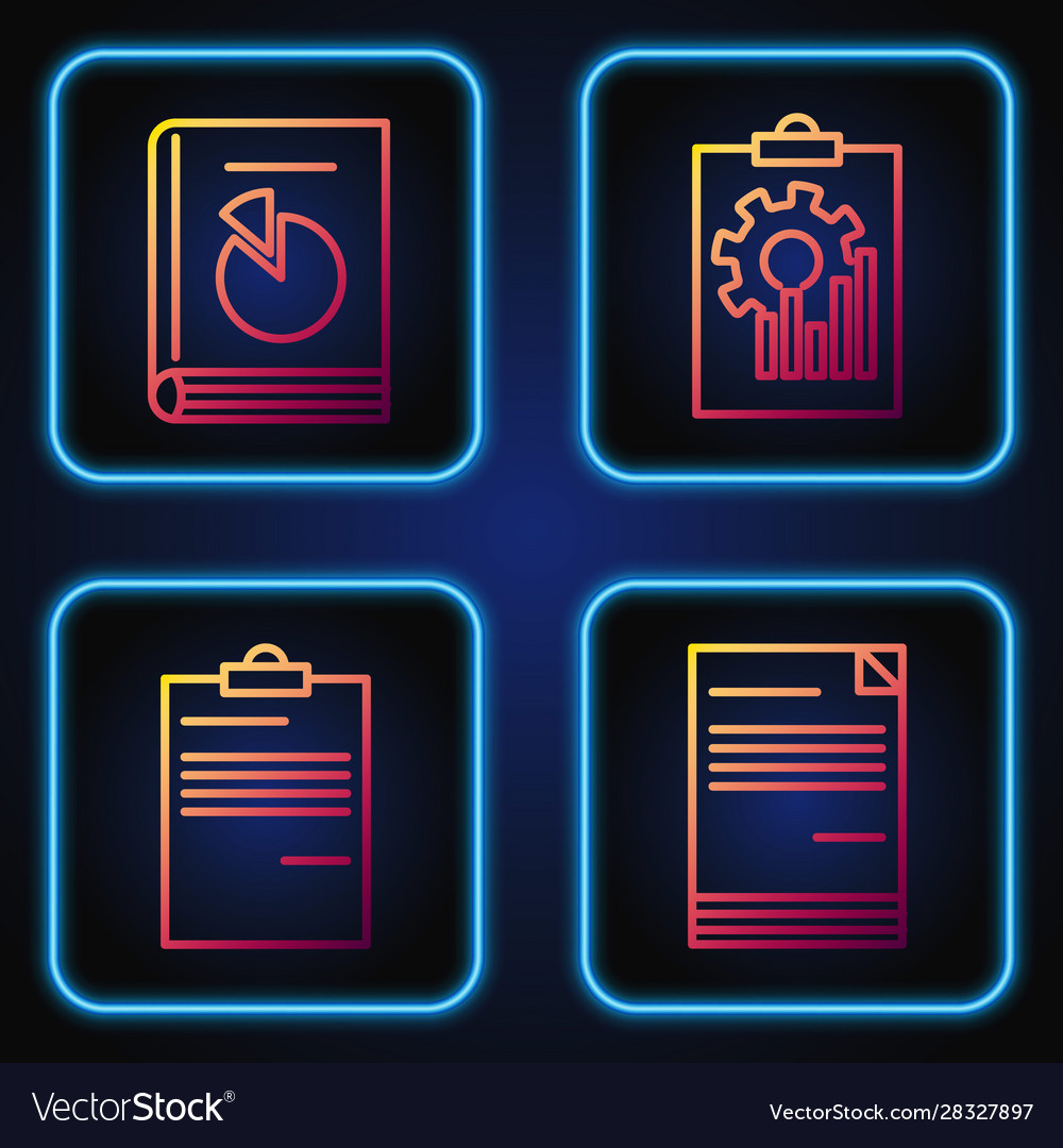 Set line document user manual vector image Set line document user manual