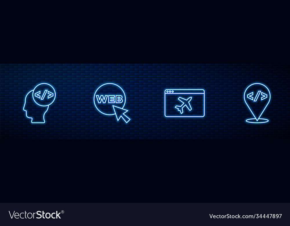 Set line website template front end development vector image Set line website template front end development