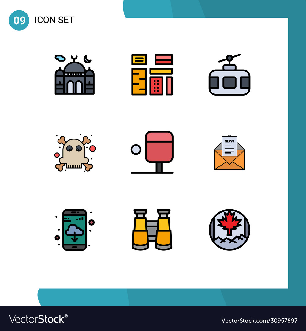 Stock icon pack 9 line signs and symbols