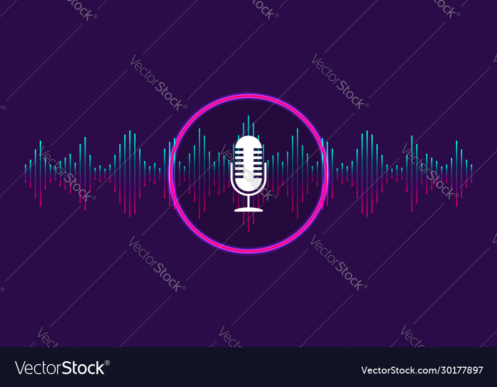 Voice control recognition background vector image Voice control recognition background