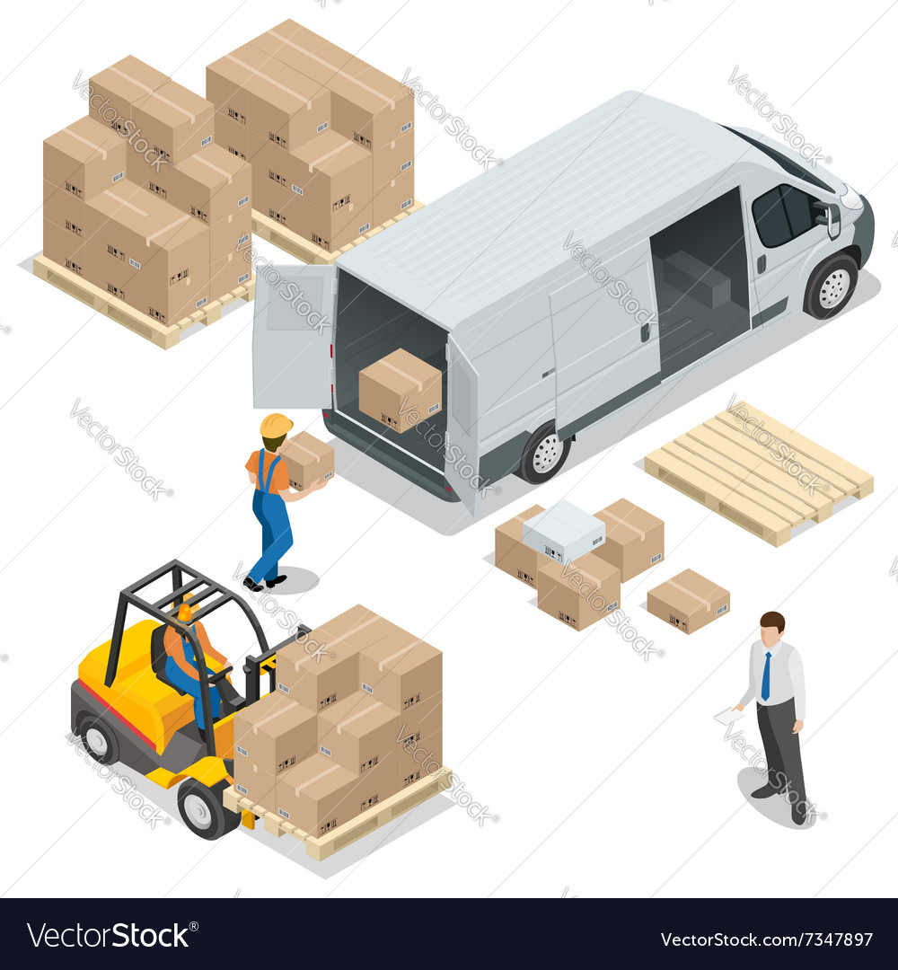 Warehouse Loading and unloading from warehouse Vector Image