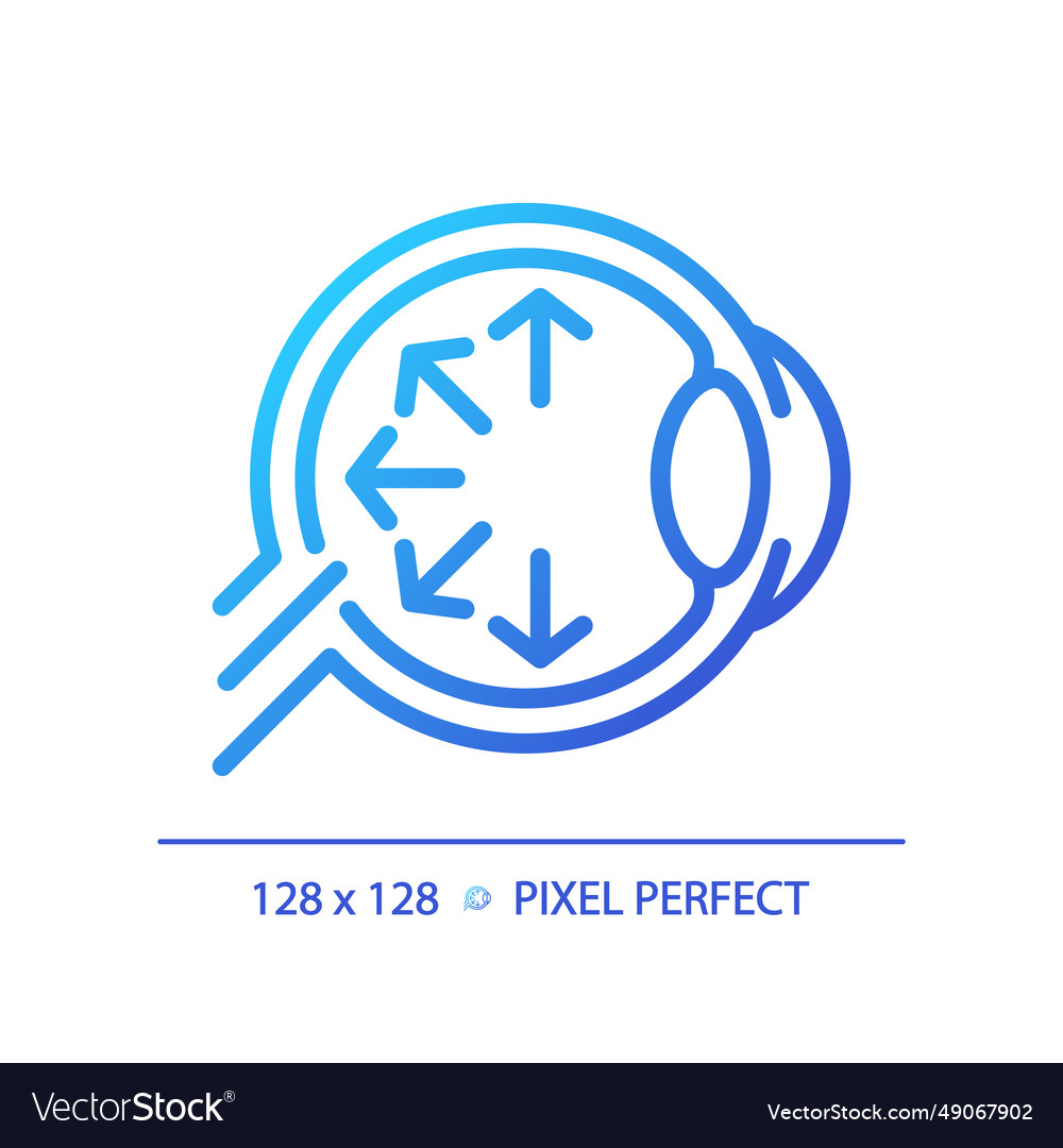 2d thin linear gradient eyeball with arrow vector image 2d thin linear gradient eyeball with arrow