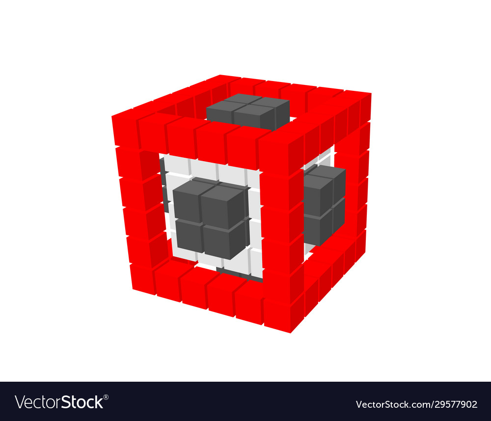 Abstract 3d cube from cubes isolated on white