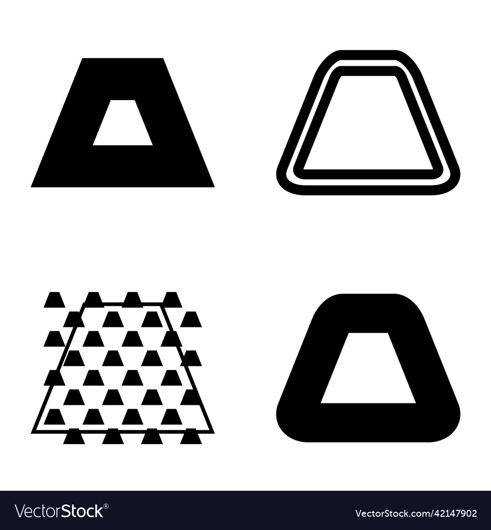 Abstract trapeze2 flat icon set isolated on white vector image Abstract trapeze2 flat icon set isolated on white