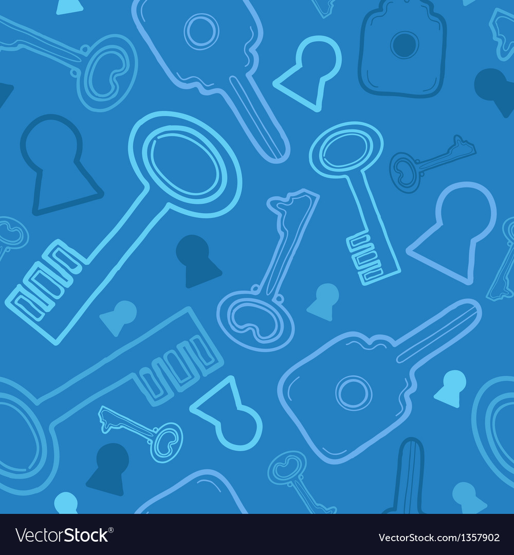 Blue Keys Seamless Pattern