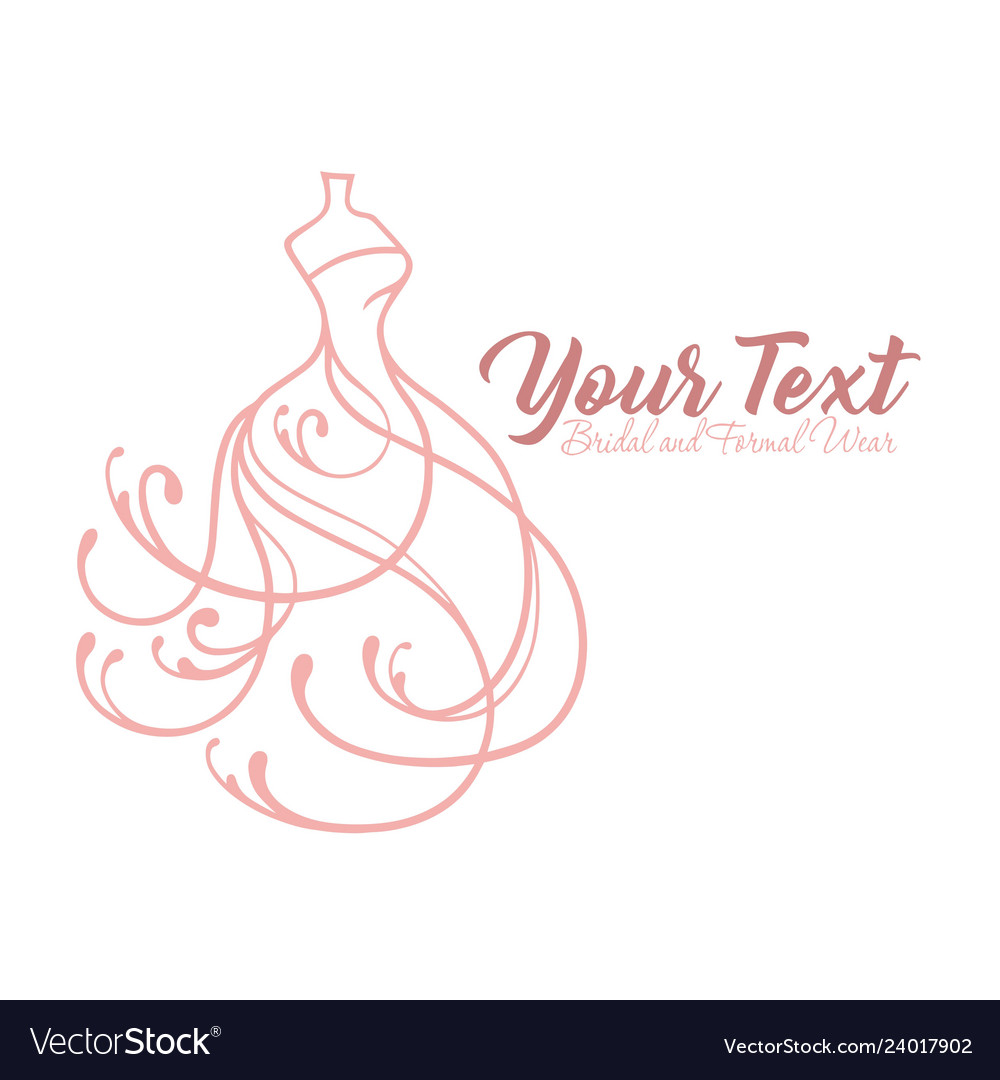 Boutique Dress Gown Logo Fashion Design Royalty Free Vector