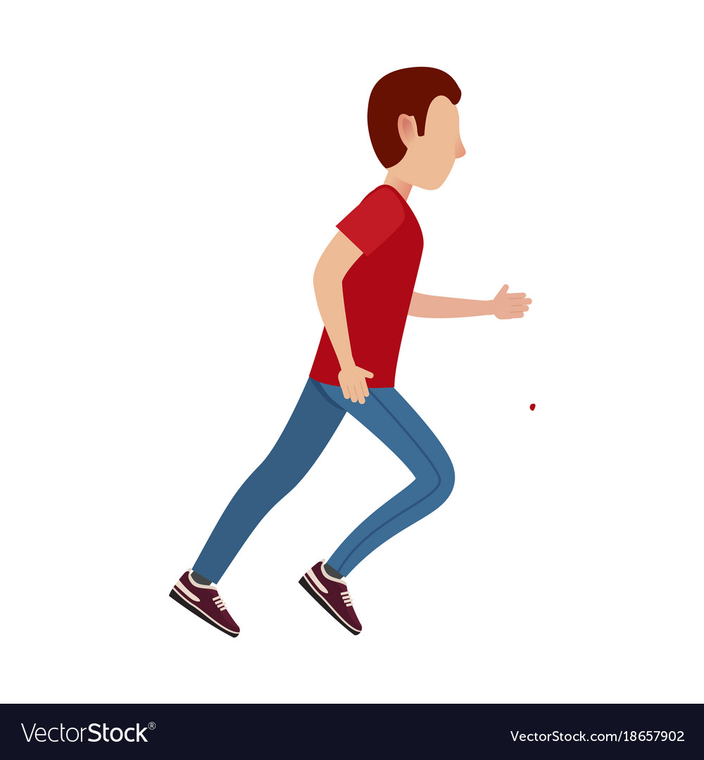 Cartoon male character in motion Royalty Free Vector Image