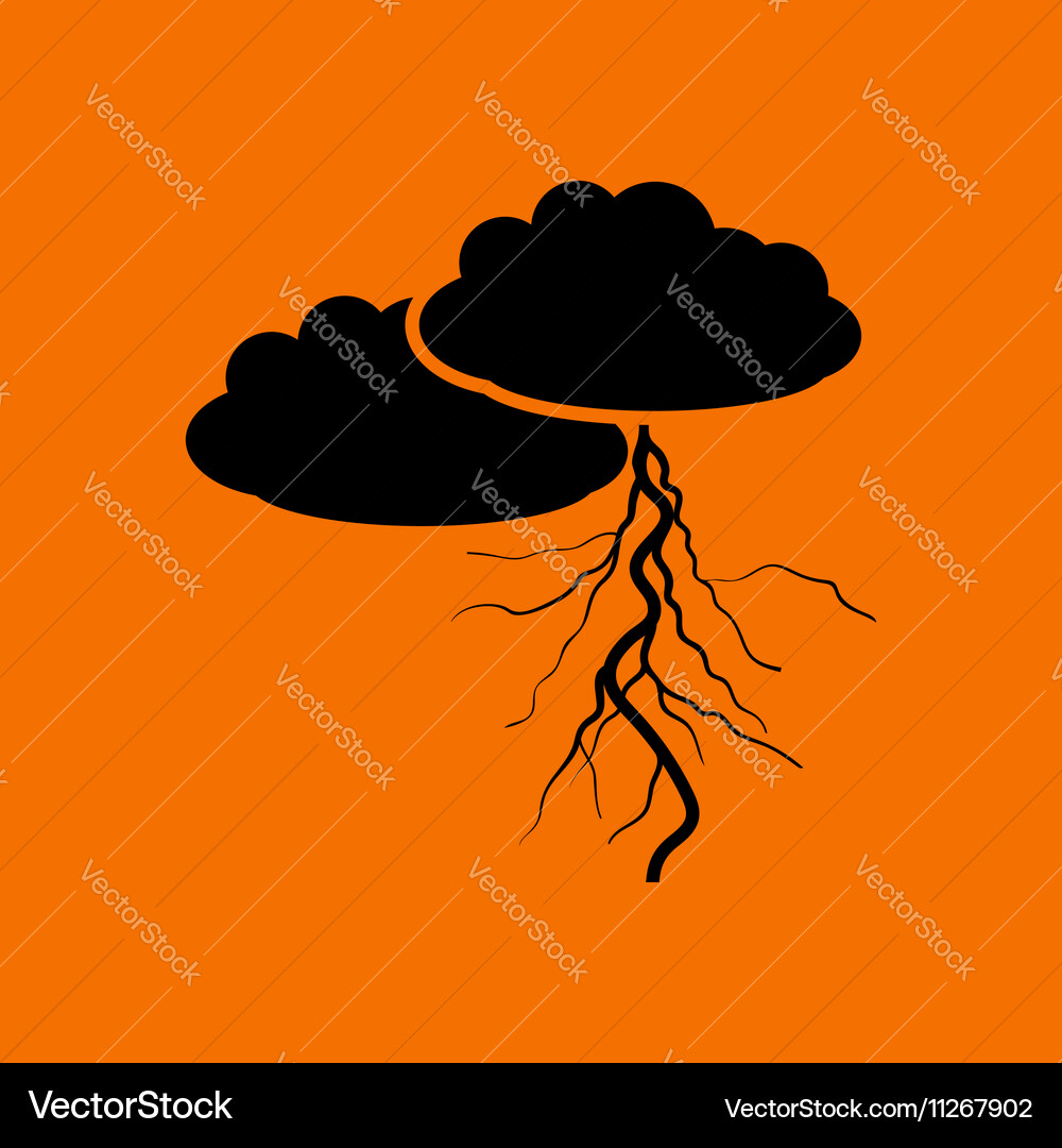 Clouds and lightning icon Royalty Free Vector Image