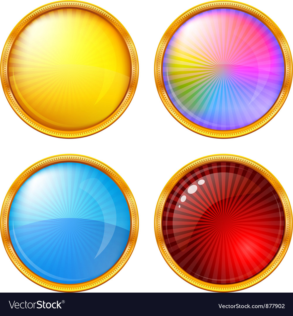 Colorful round buttons set