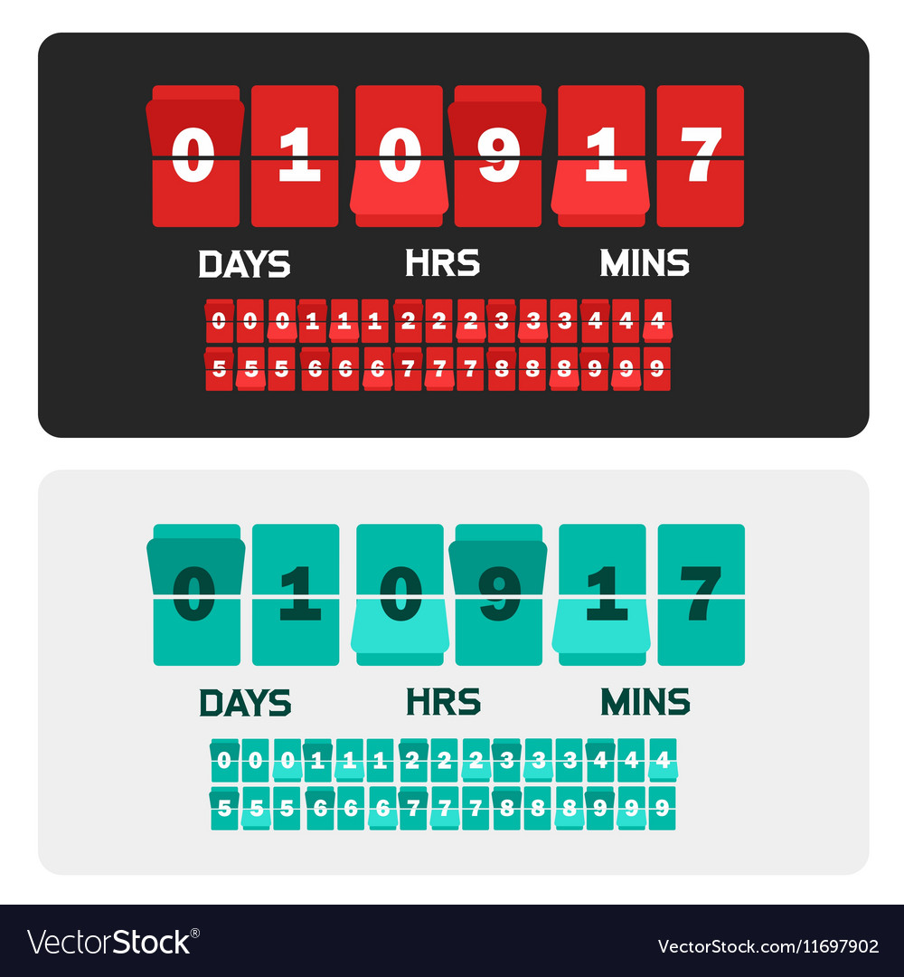 Countdown clock digits board new year Royalty Free Vector