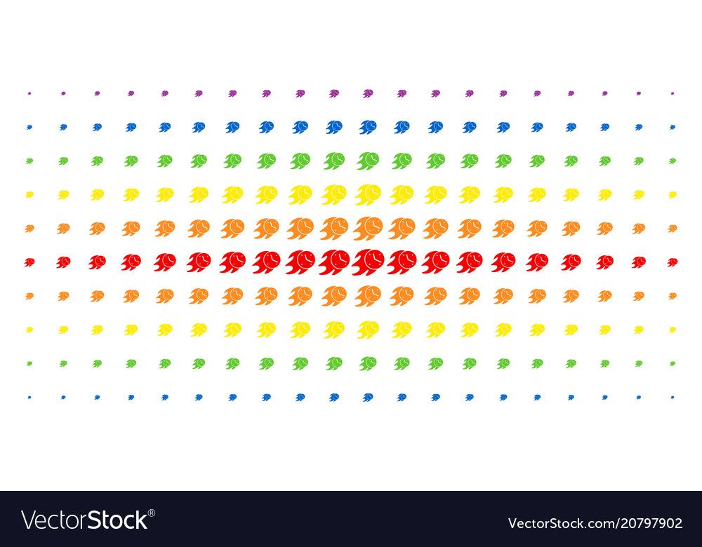 Fire deadline clock spectral halftone pattern vector image Fire deadline clock spectral halftone pattern