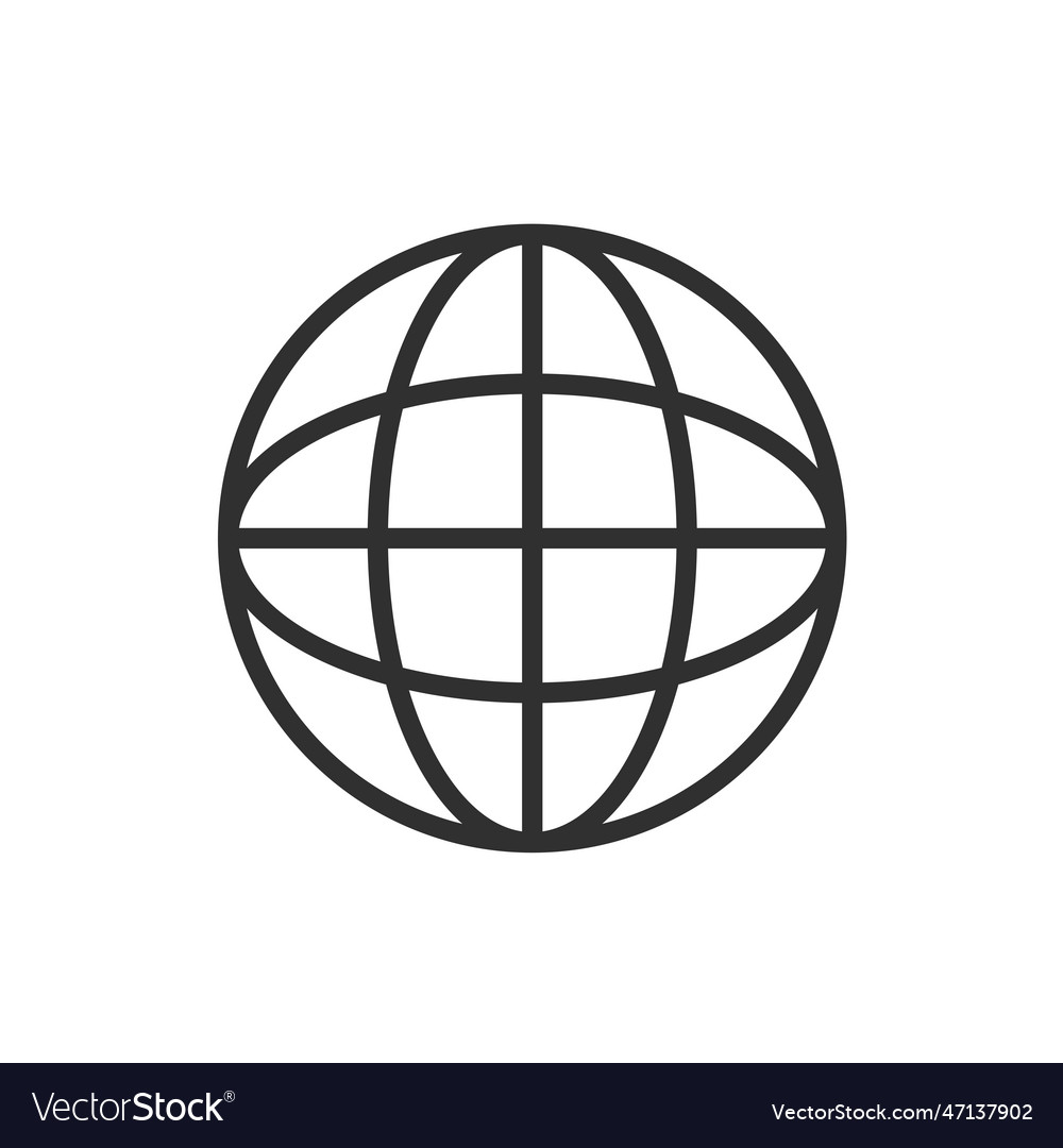 Global icon thin line from artificial vector image Global icon thin line from artificial