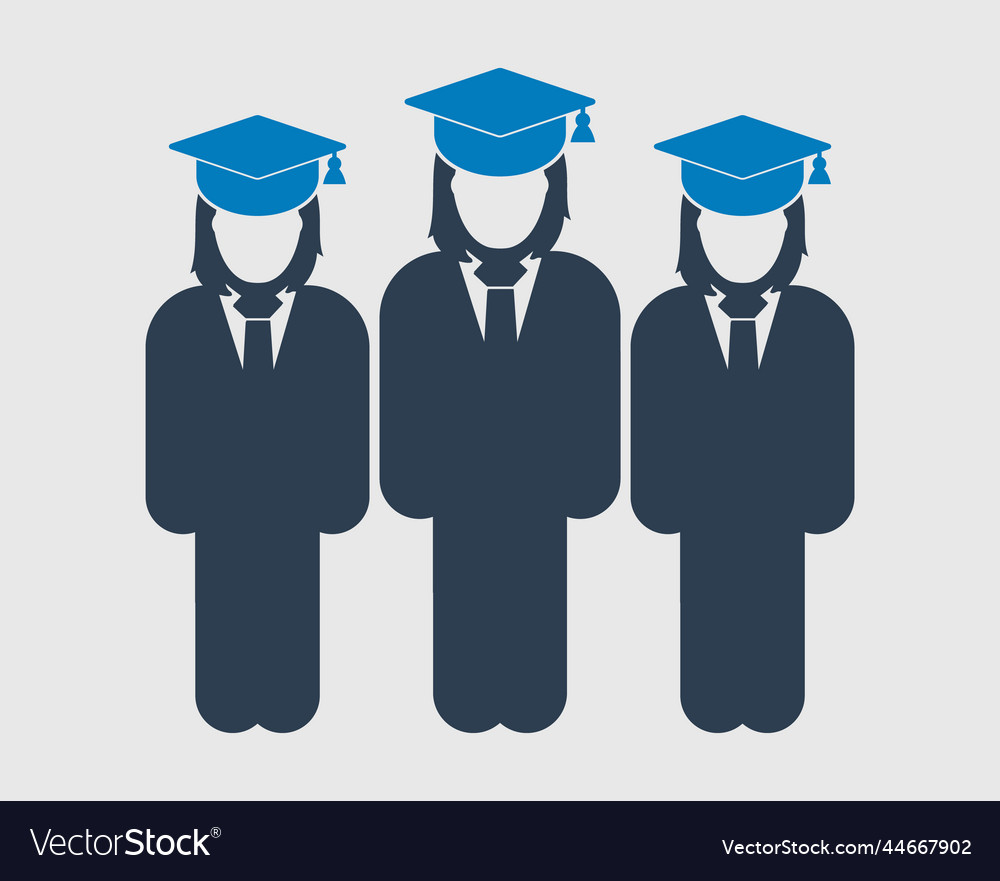 Graduate student team icon standing female Vector Image