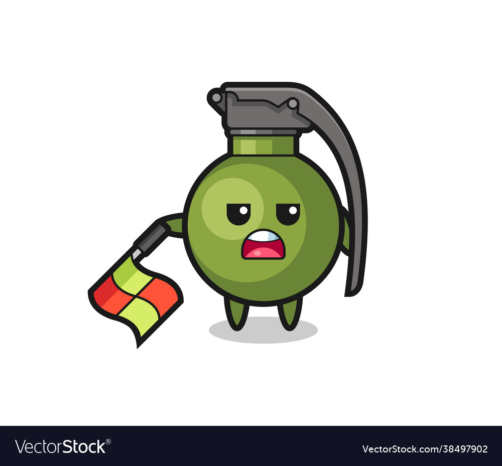 Grenade character as line judge hold flag