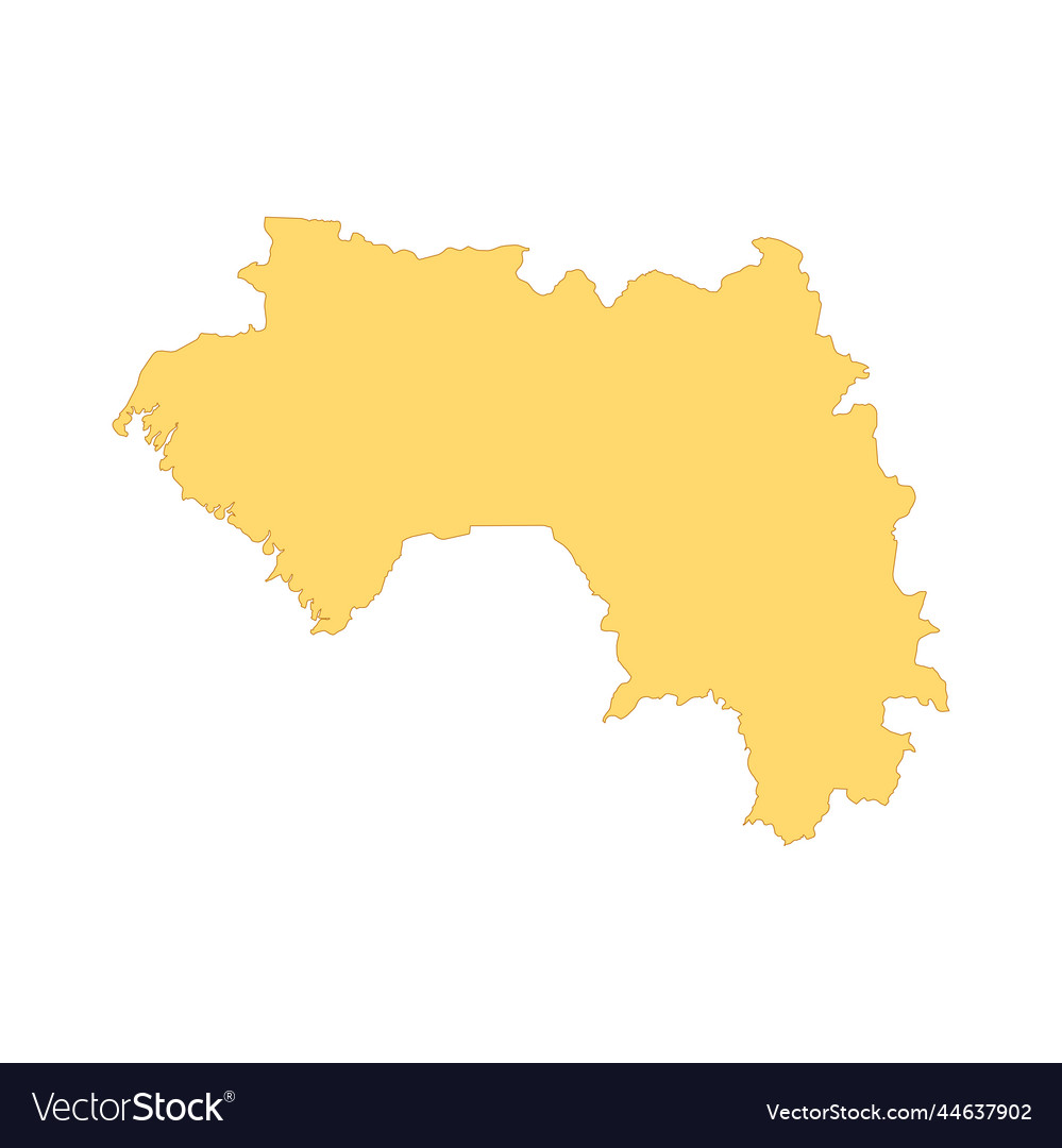 Guinea map color line element border Royalty Free Vector