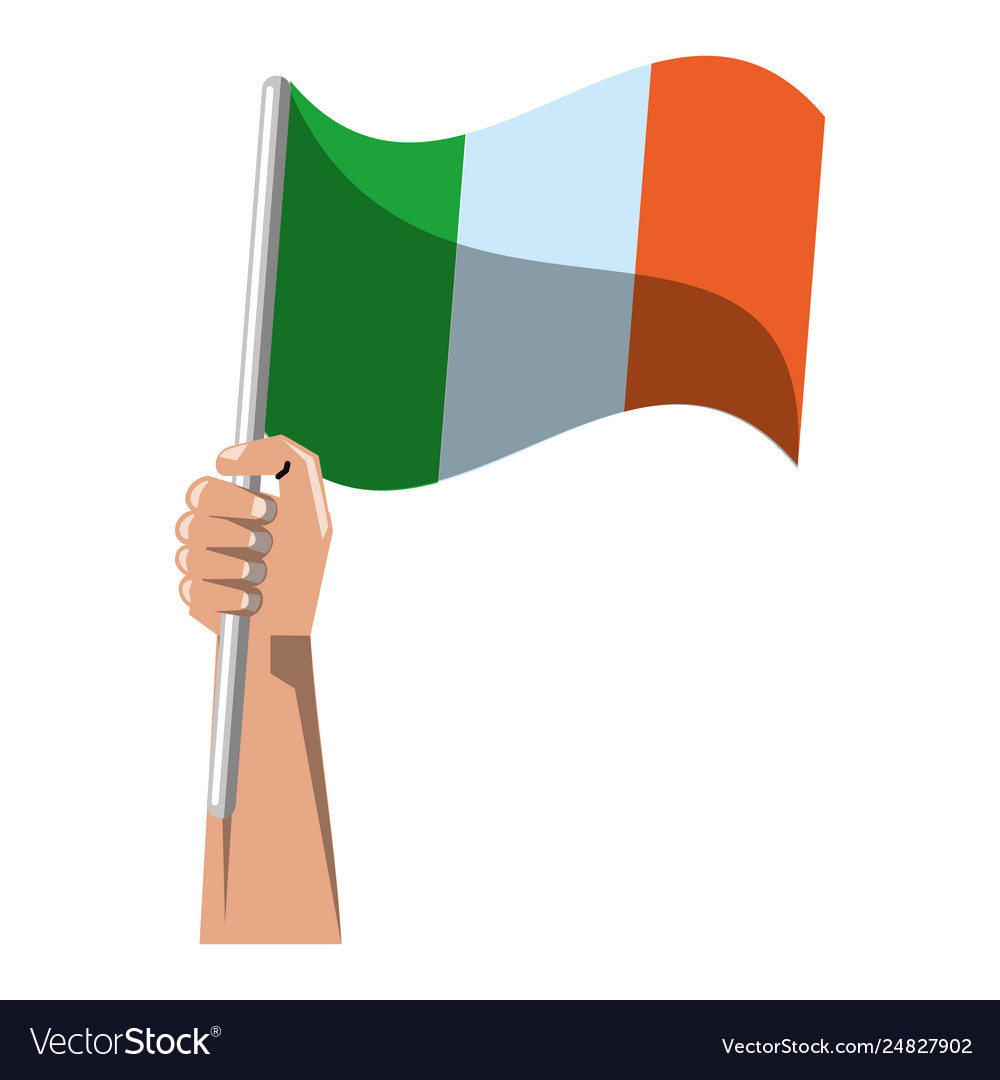 Hand holding ireland flag