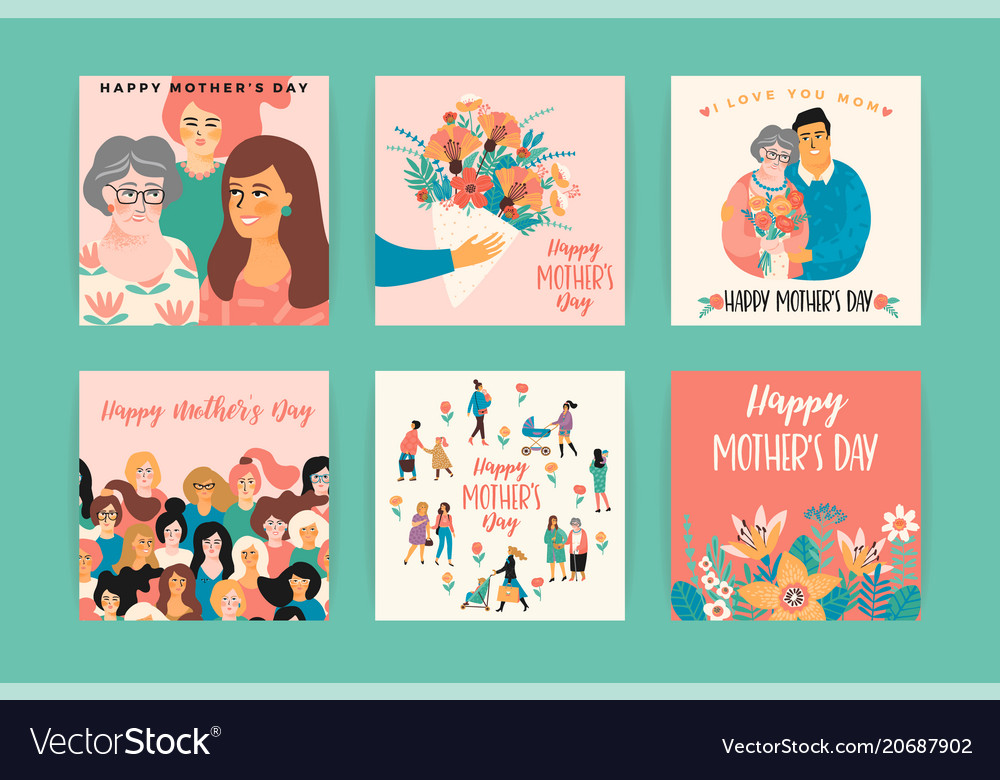 Happy mothers day templates Royalty Free Vector Image