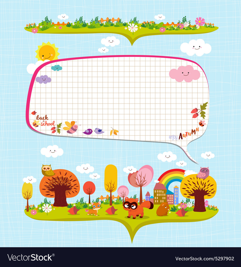 Hello autumn design elements for notebook bubble