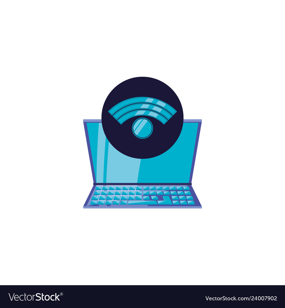 Laptop computer with wifi signal