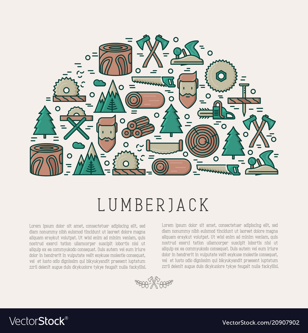 Lumberjack and Timber Concept