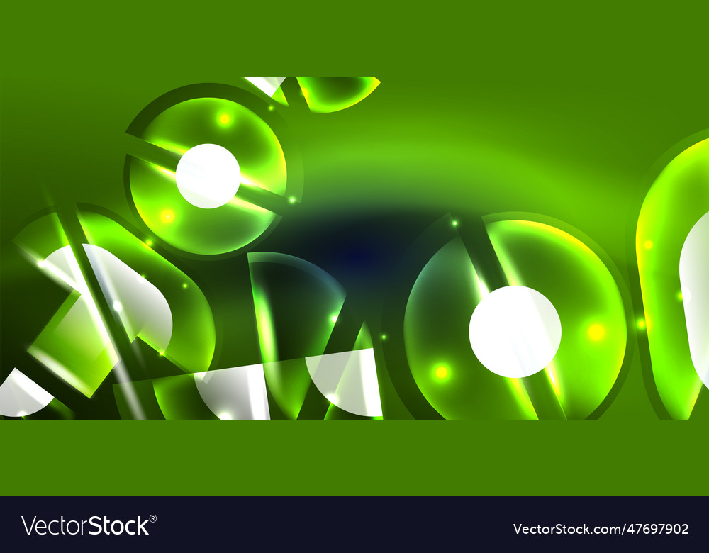 Neon round shapes lines and triangle elements hi Vector Image Neon round shapes lines and triangle elements hi