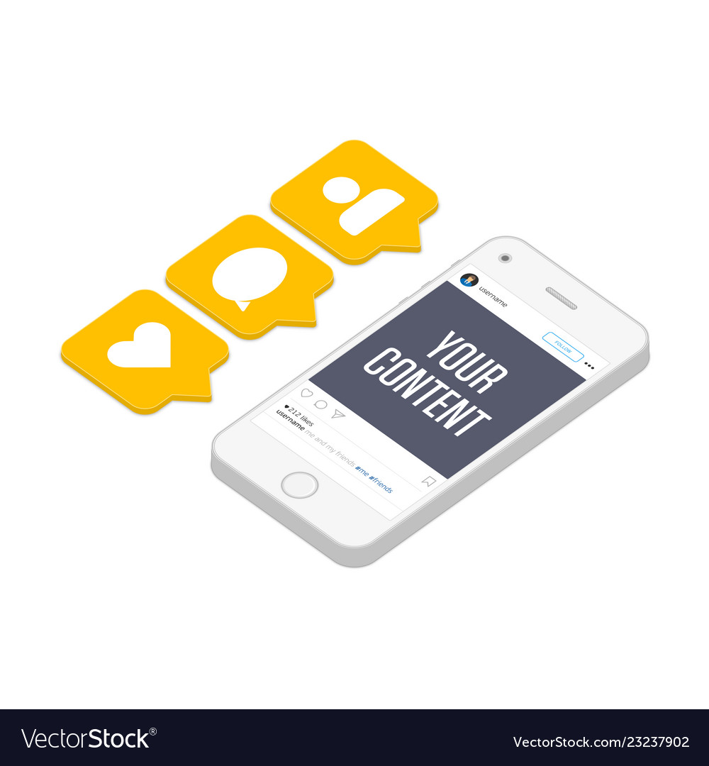 Phone and push notifications vector image Phone and push notifications
