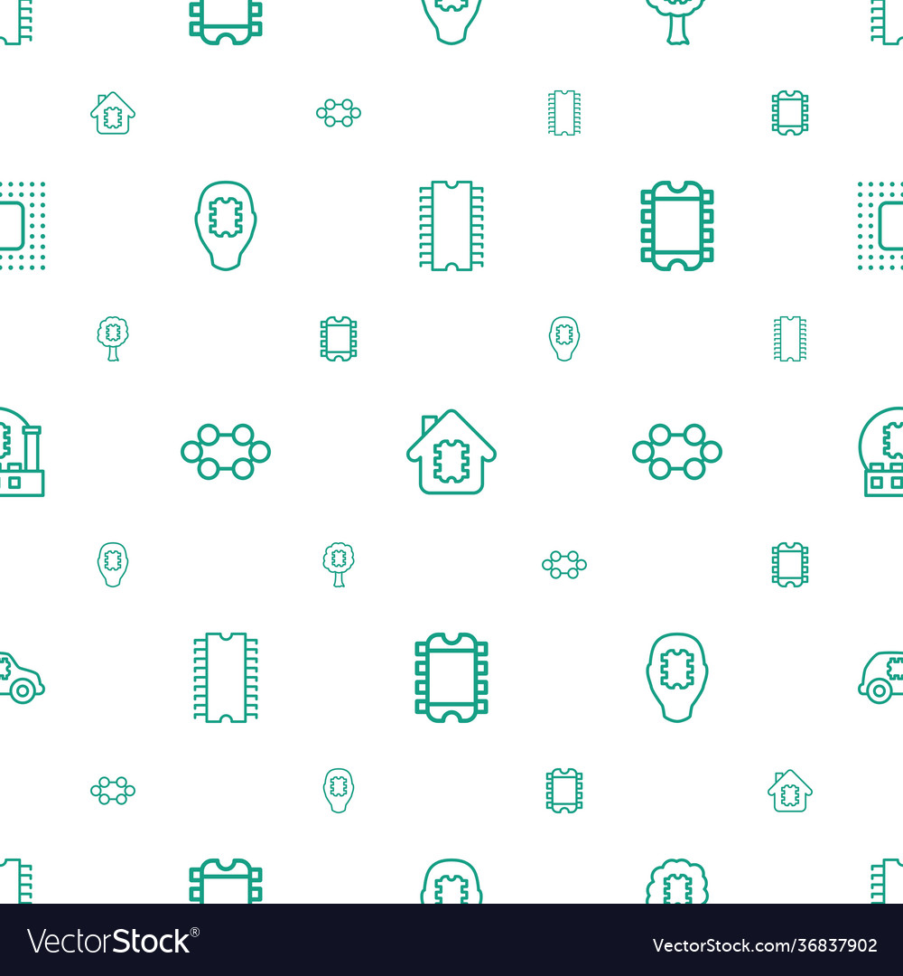 Processor icons pattern seamless white background