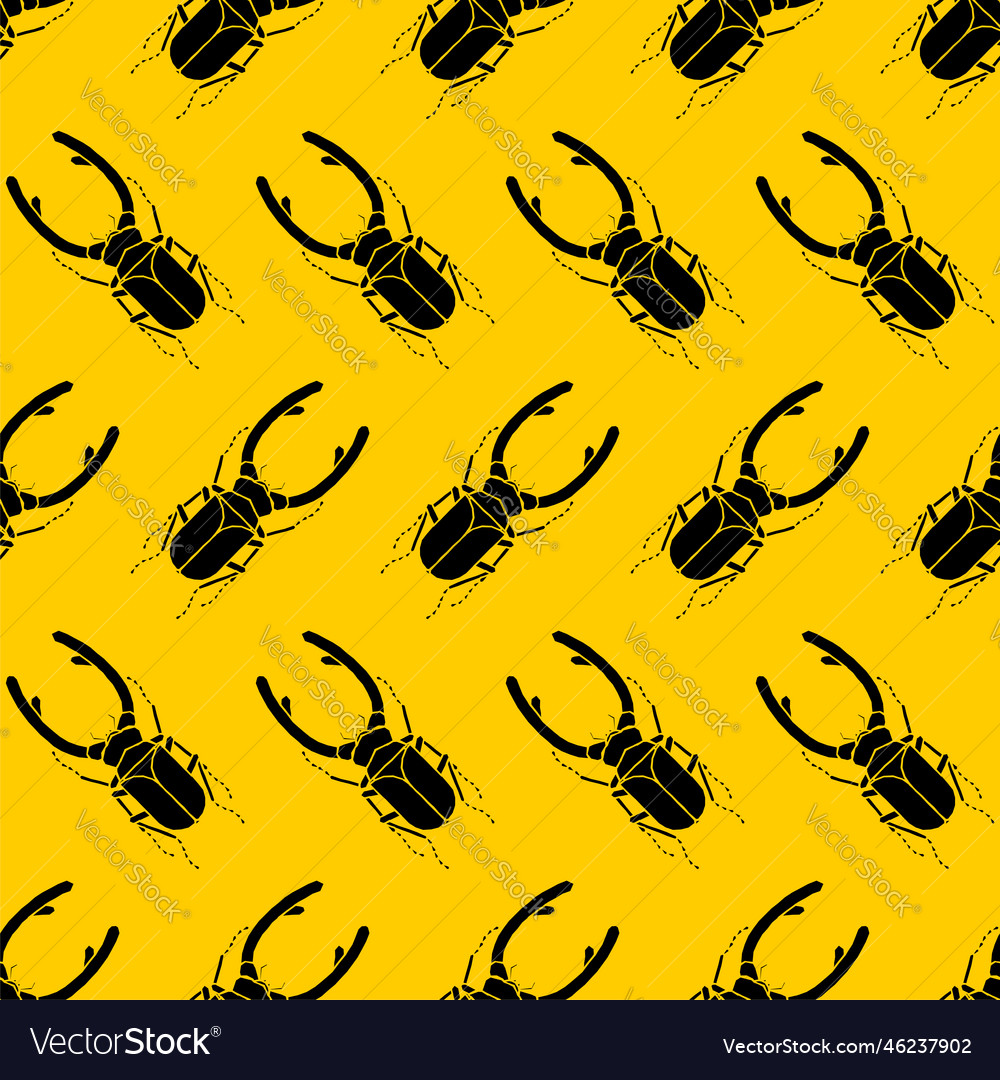 Stag beetle pattern seamless with large