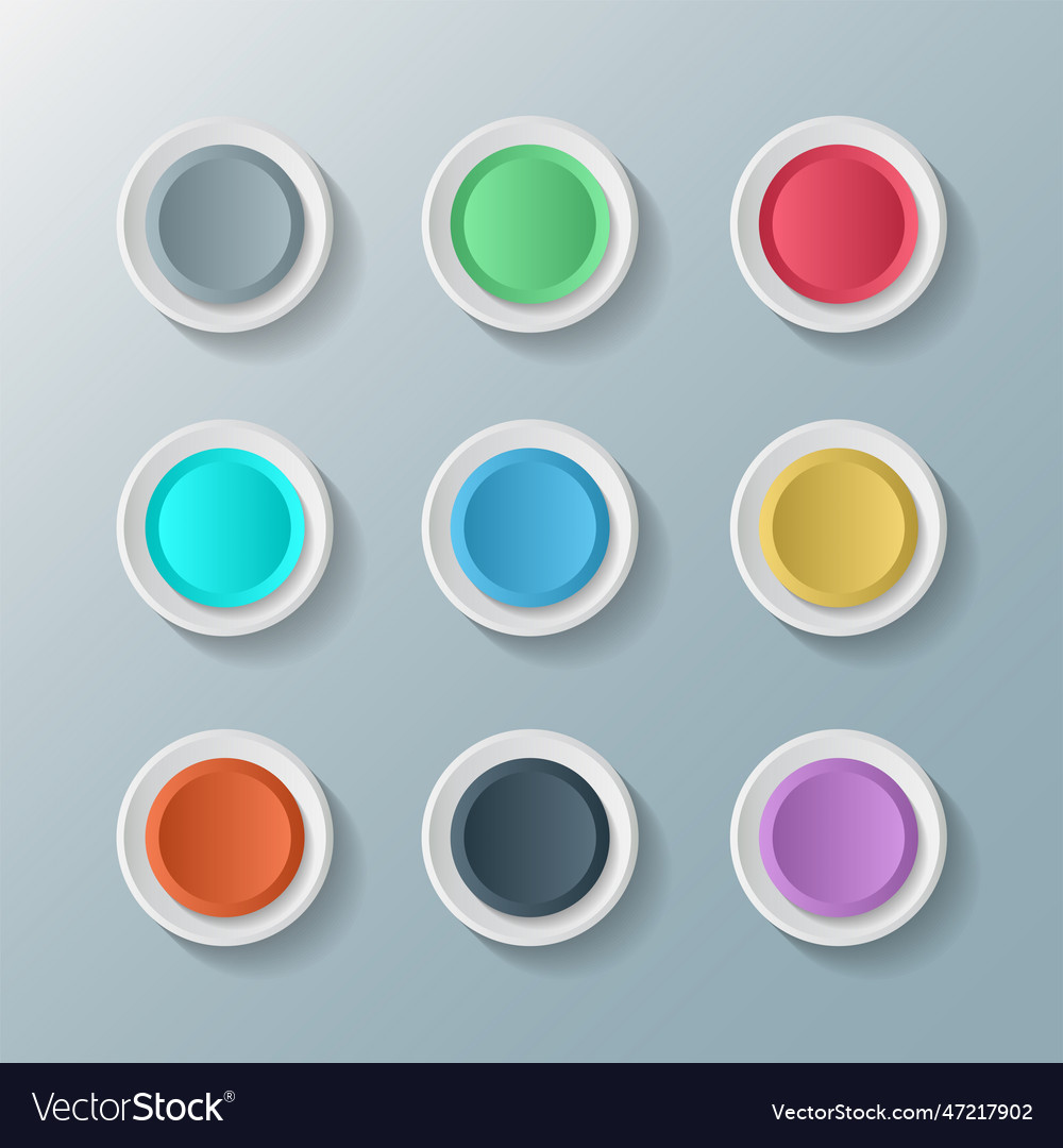 Symbol set of round buttons Vector Image Symbol set of round buttons