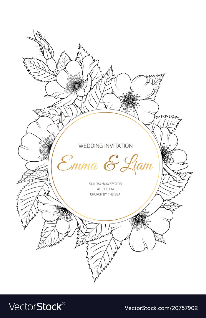 black and white wedding invitation