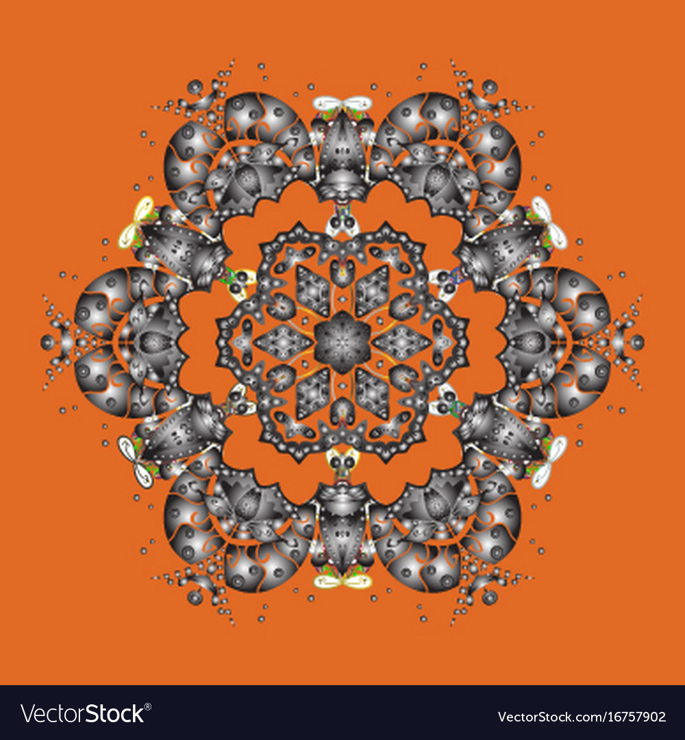 Winter pattern made of snowflake on colorful