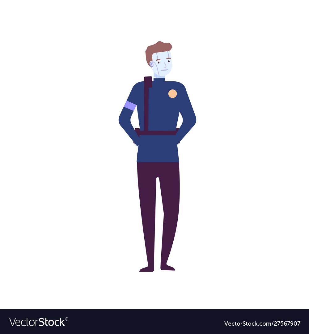Ai robot flat robotized vector image Ai robot flat robotized