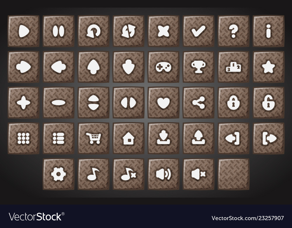 Big set of cartoon material buttons
