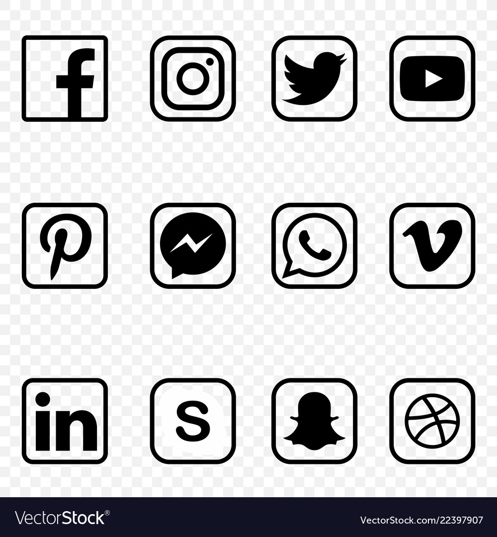 social media icons vector