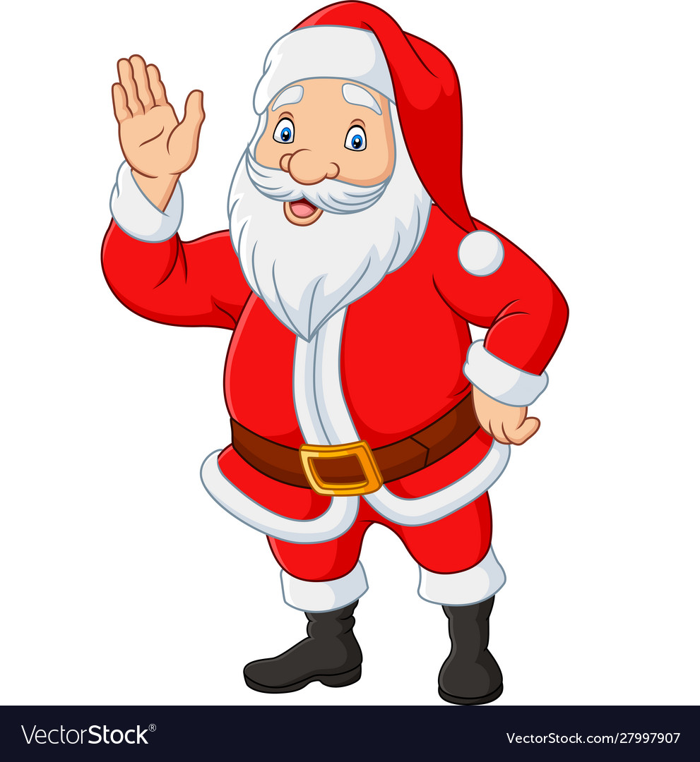 Cartoon santa claus waving hand Royalty Free Vector Image Cartoon santa claus waving hand Royalty Free Vector Image