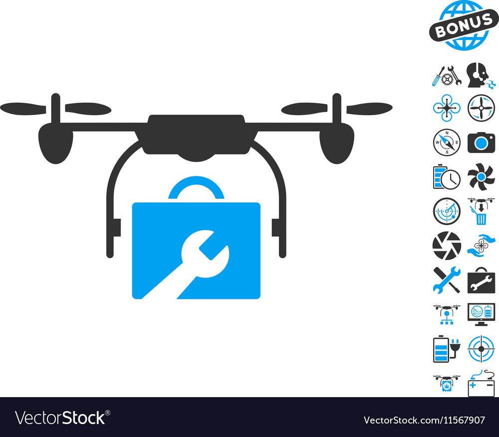 Drone Service Icon with Tools