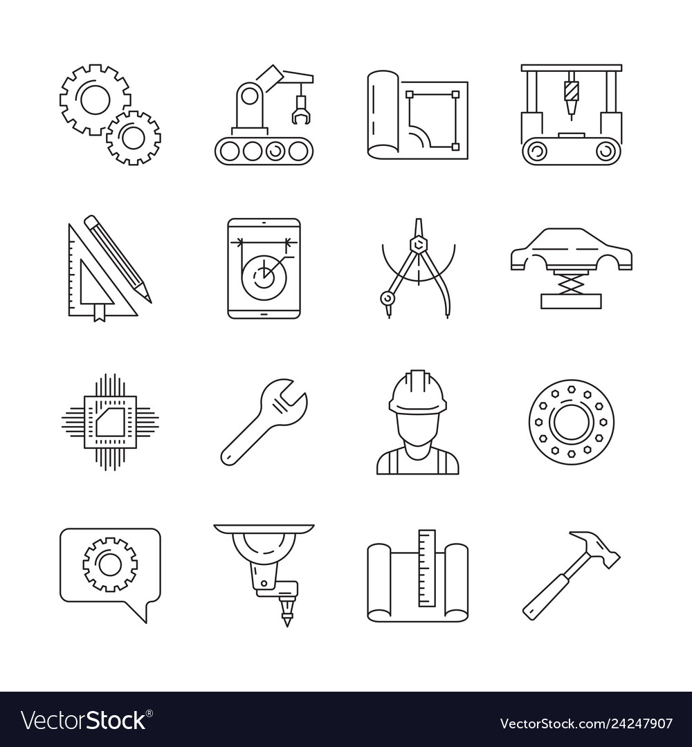 Engineering icon mechanical manufacturing Vector Image