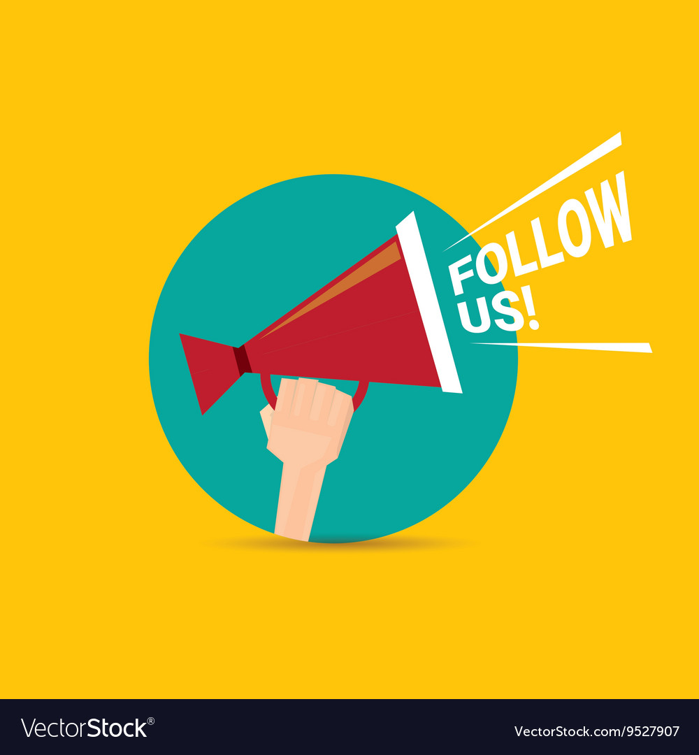 Follow us banner Follow us concept Royalty Free Vector Image