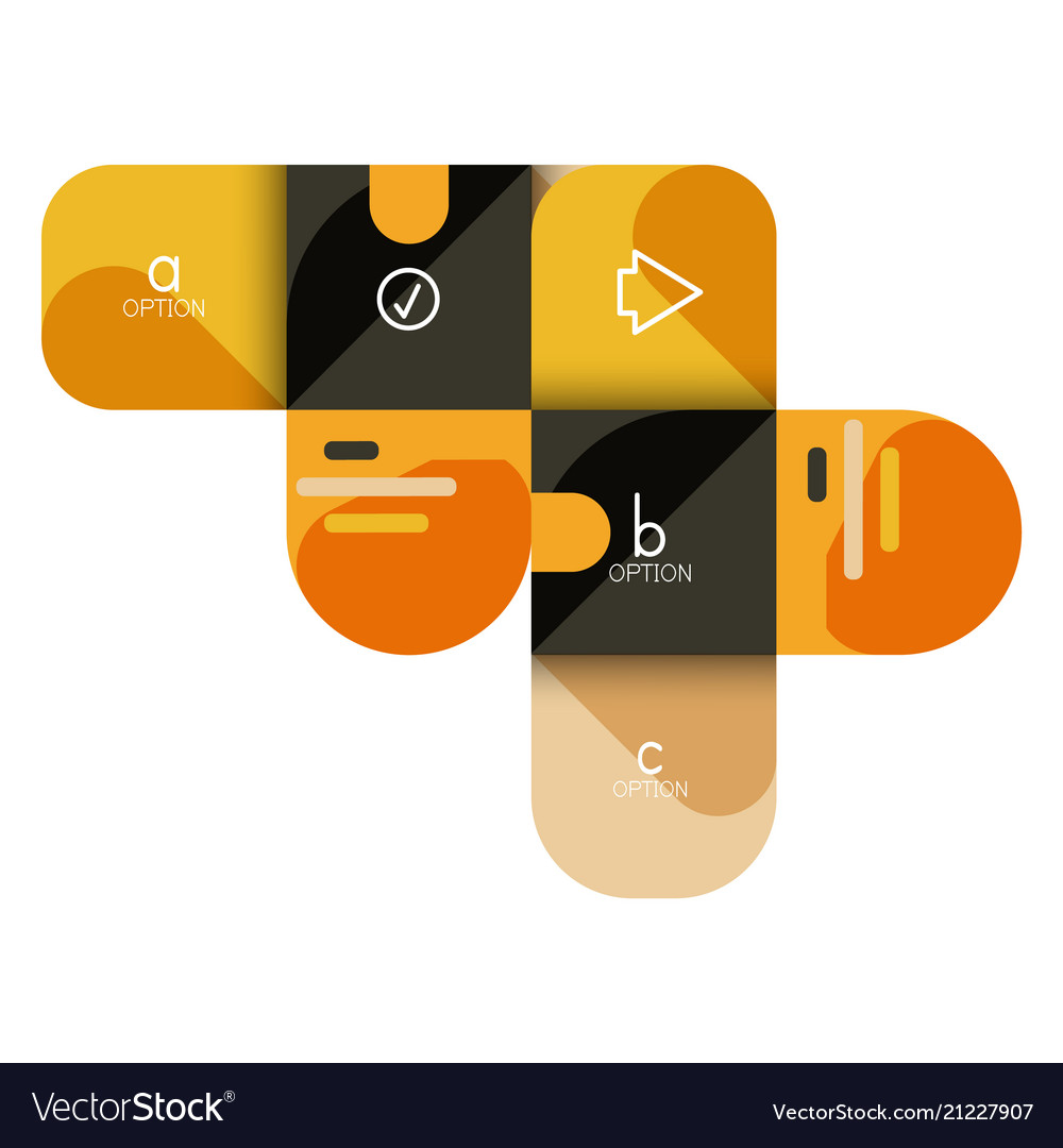 Infographics option and step by in rounded Vector Image Infographics option and step by in rounded
