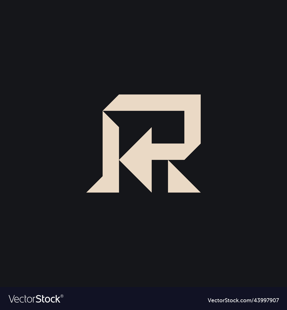 Initial based clean and minimal letter r monogram vector image Initial based clean and minimal letter r monogram