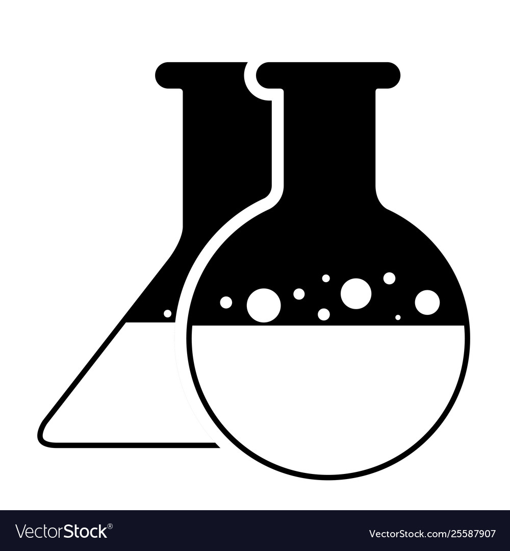 Isolated boiling and erlenmeyer flasks icon Vector Image Isolated boiling and erlenmeyer flasks icon