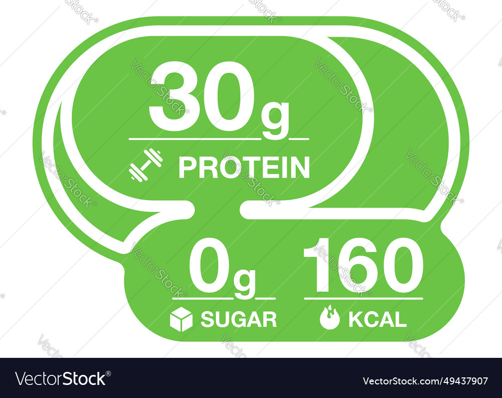 Label for protein bar with composition value