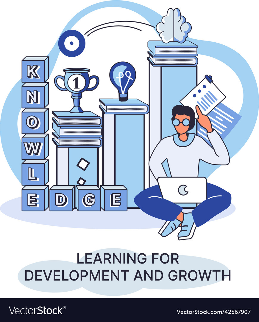 Learning for development and growth self-learning vector image Learning for development and growth self-learning