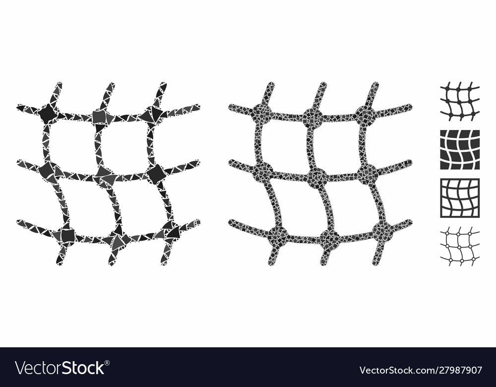 Mesh grid composition icon abrupt parts vector image Mesh grid composition icon abrupt parts