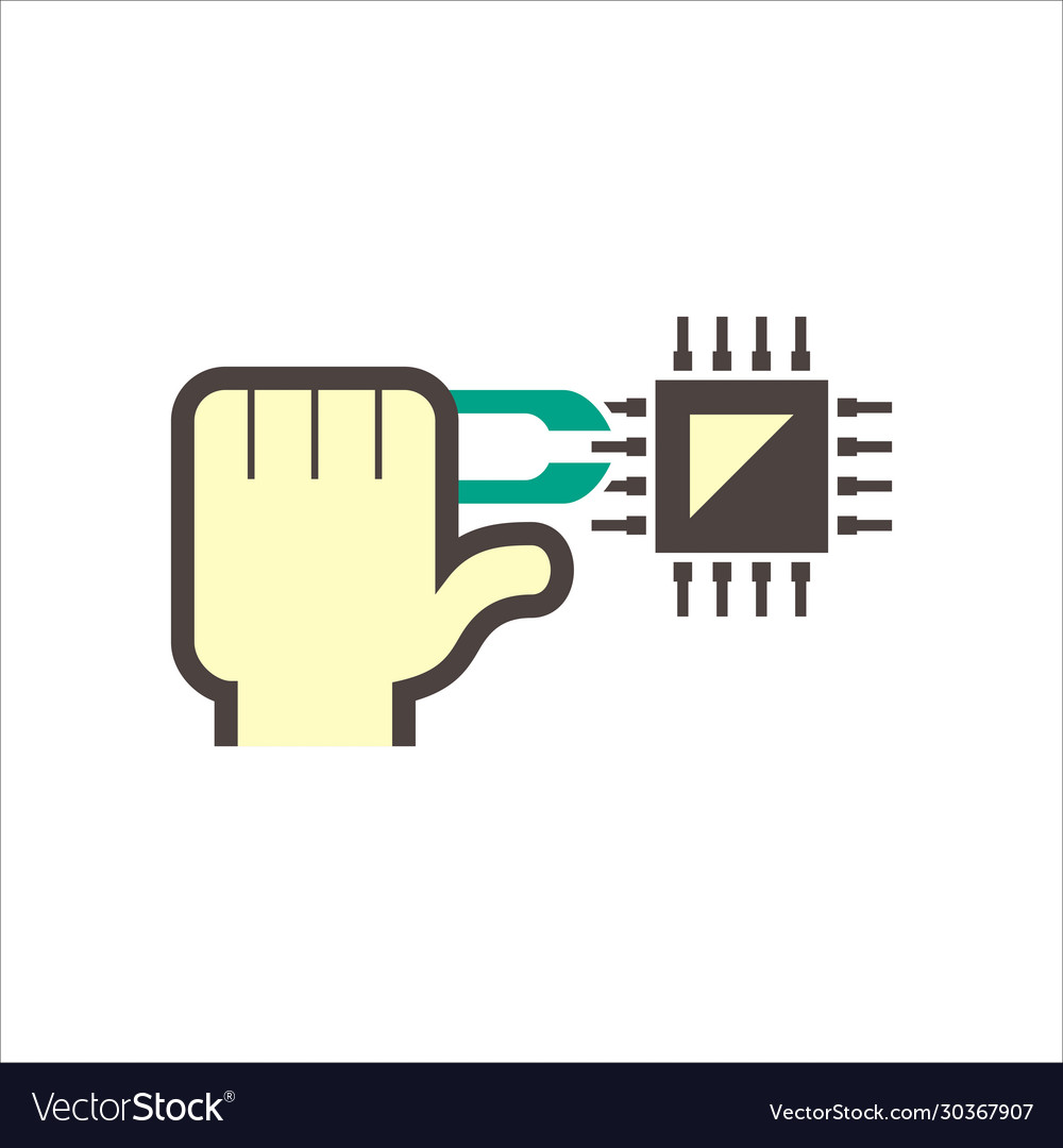 Microchip testing icon vector image Microchip testing icon