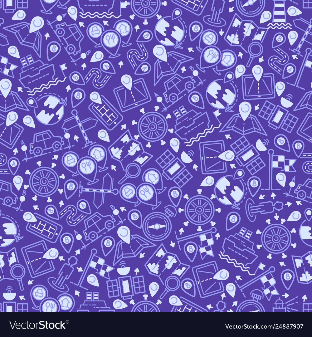 Navigation seamless pattern travel map road vector image Navigation seamless pattern travel map road