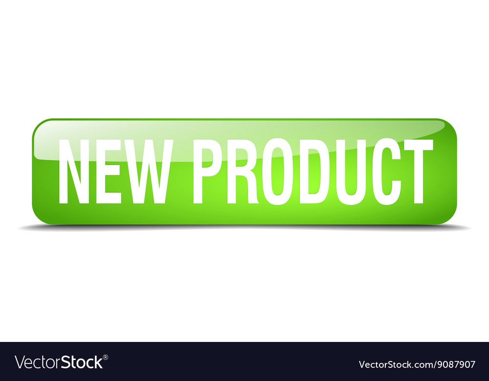New product green square 3d realistic isolated web
