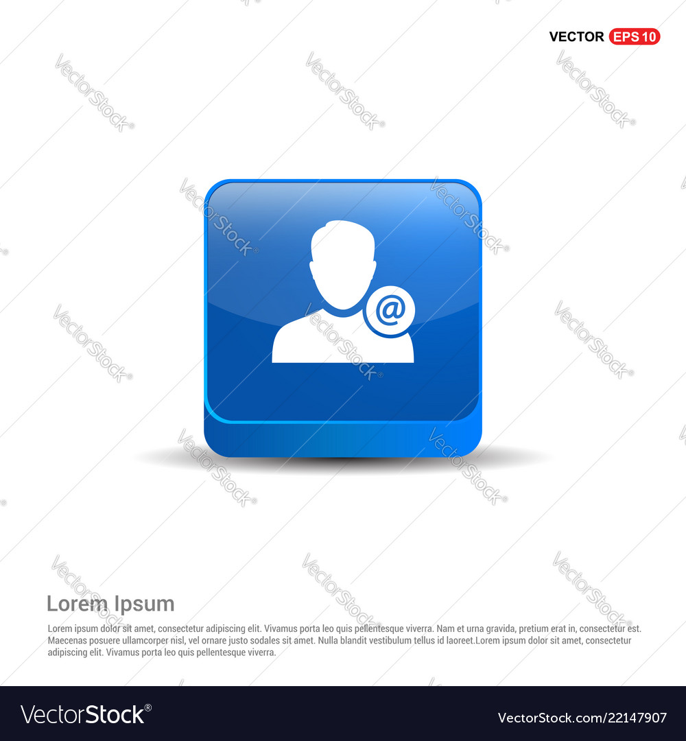 Protected user icon - 3d blue button